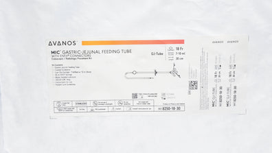 Avanos 8250-18-30 MIC Gastric-Jejunal Feeding Tube 18Fr x 30cm, 7-10mL (x)